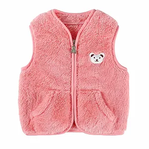 Жилет детский флисовый на молнии с мишкой Generisch для мальчиков и девочек, теплая одежда на осень и зиму для новорожденных и малышей - Фото 1