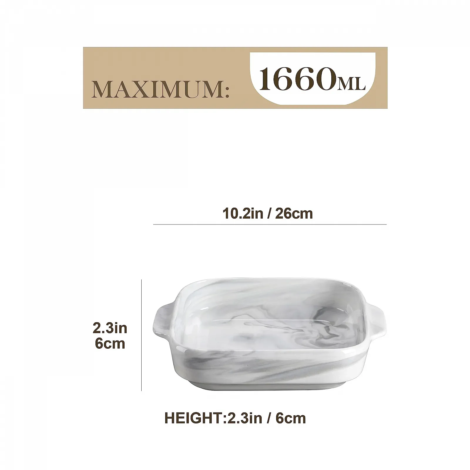 Форма для запекания Malacasa Grey Bake фарфоровая 1500 мл 21,5 x 21,5 x 6 см Grey Marble, фото №2 Форма для запекания Malacasa Grey Bake фарфоровая 1500 мл 21,5 x 21,5 x 6 см Grey Marble, фото №2