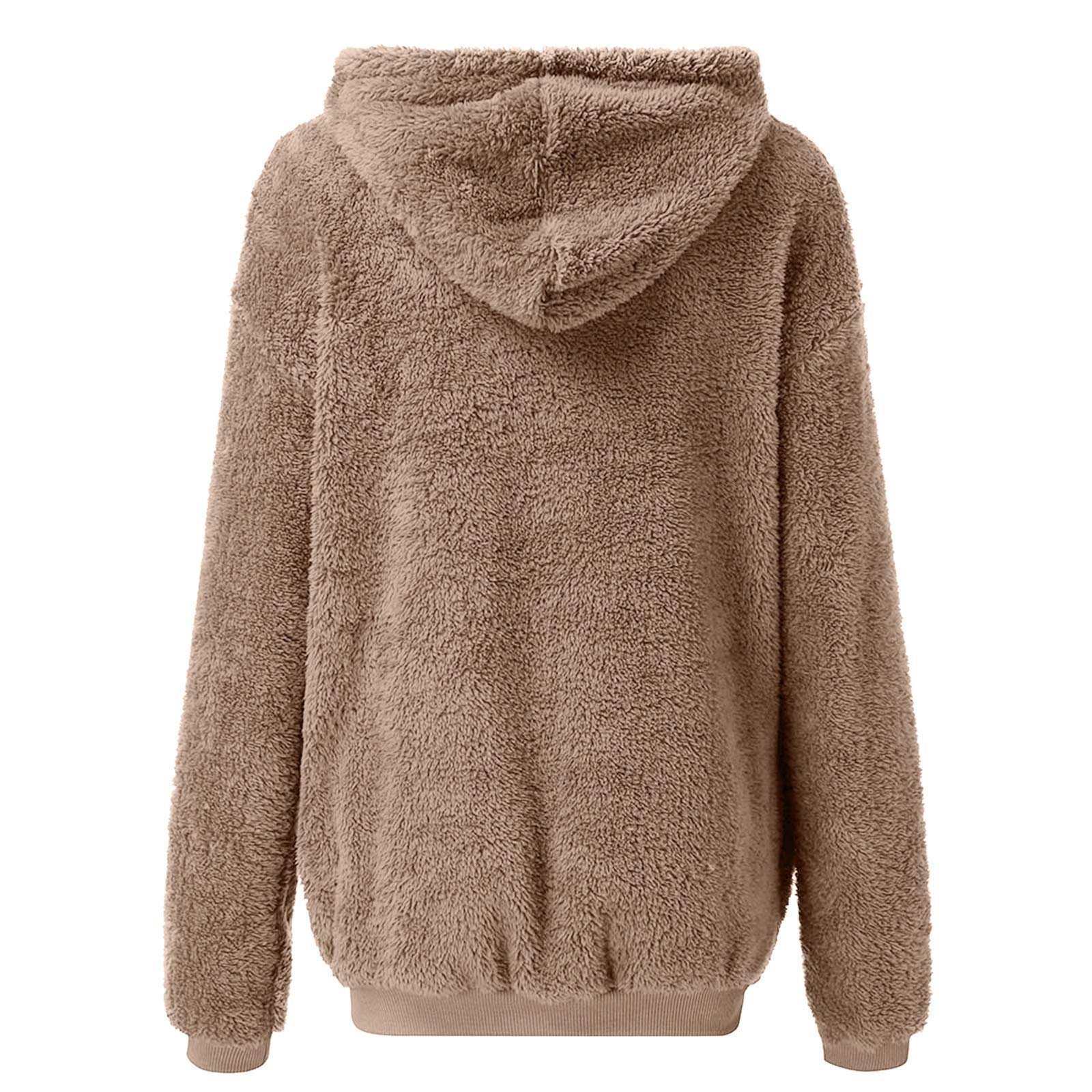 Yowablo Зимняя флисовая куртка с капюшоном на молнии, фото №3 Yowablo Зимняя флисовая куртка с капюшоном на молнии, фото №3