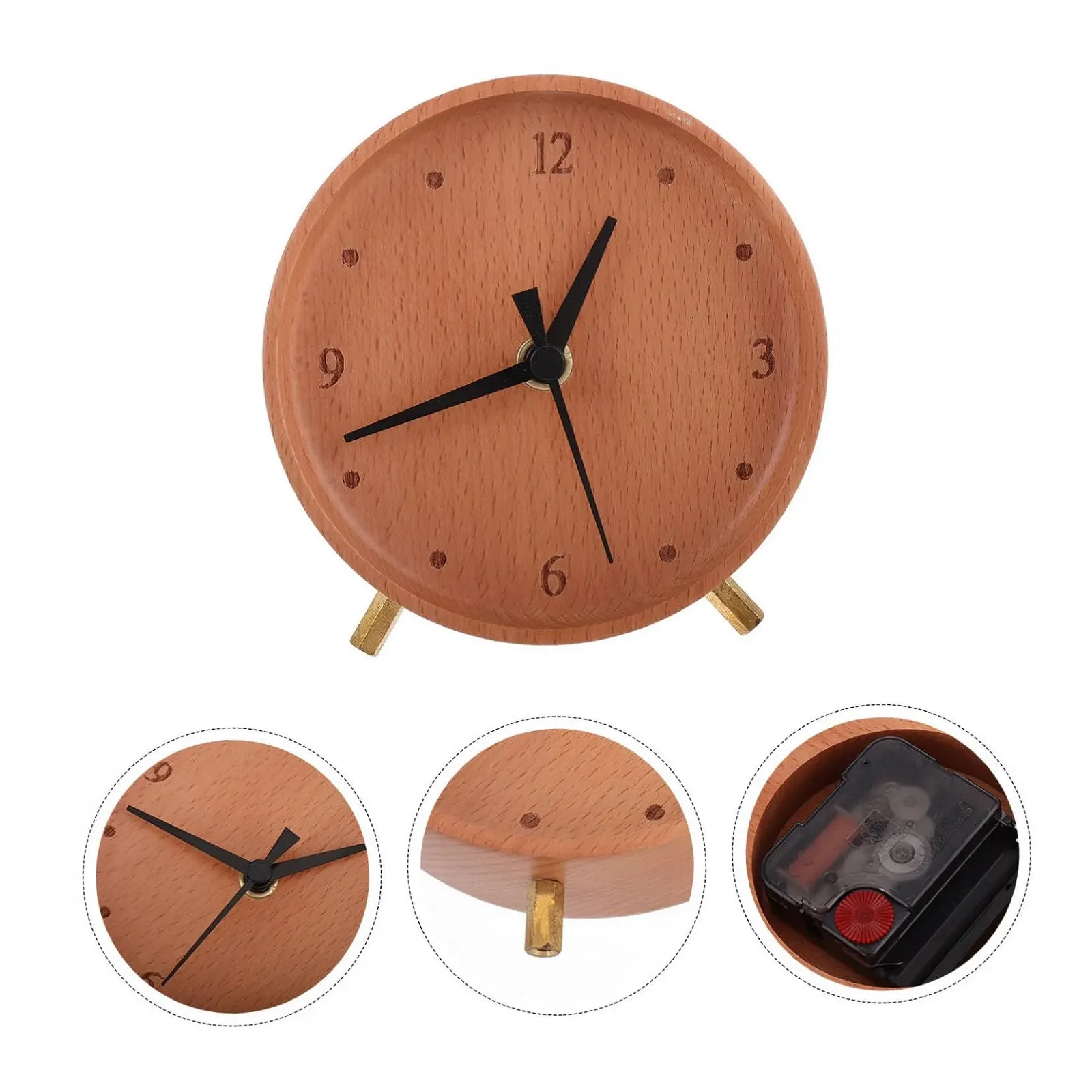 Настольные часы FUNOMOCYA Современный дизайн Бесшумные Для офиса и спальни Большие цифры, фото №7