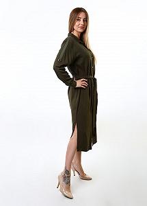 Платье inDresser M Хаки (IN-F0309В037Ж-Khaki) synthetic.ua - Фото 1