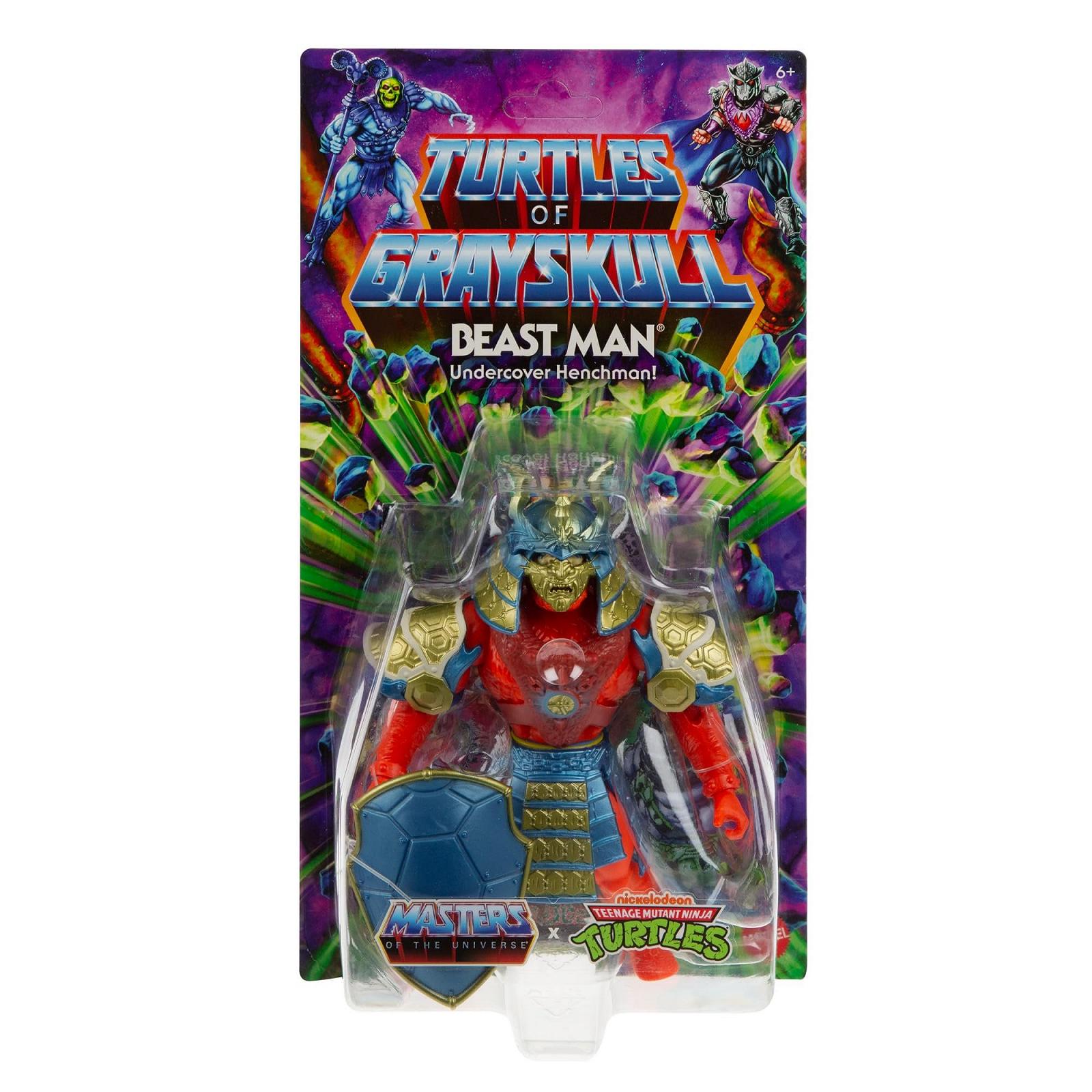 Фигурка Masters of the Universe Origins Turtles of Grayskull Бист Мен, 16 точек движения, кроссовер TMNT и MOTU с аксессуарами, фото №3