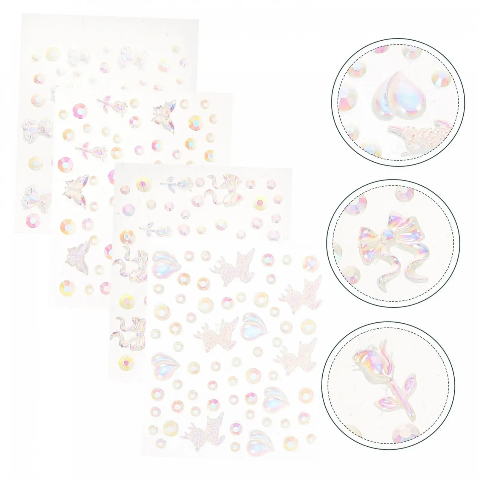 Стразы для ногтей WOONEKY, 4 лепестка, бусины, блестки для дизайна ногтей, самоклеящиеся, для маникюра и декора, фото №5