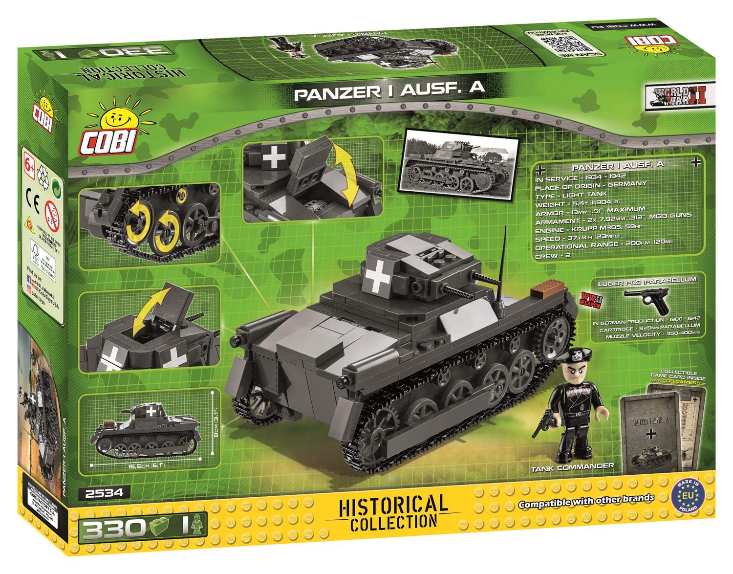 Игрушка-конструктор Juminox Small Army Версия A Немецкий легкий танк Игровые блоки + Коврик для мыши, фото №4