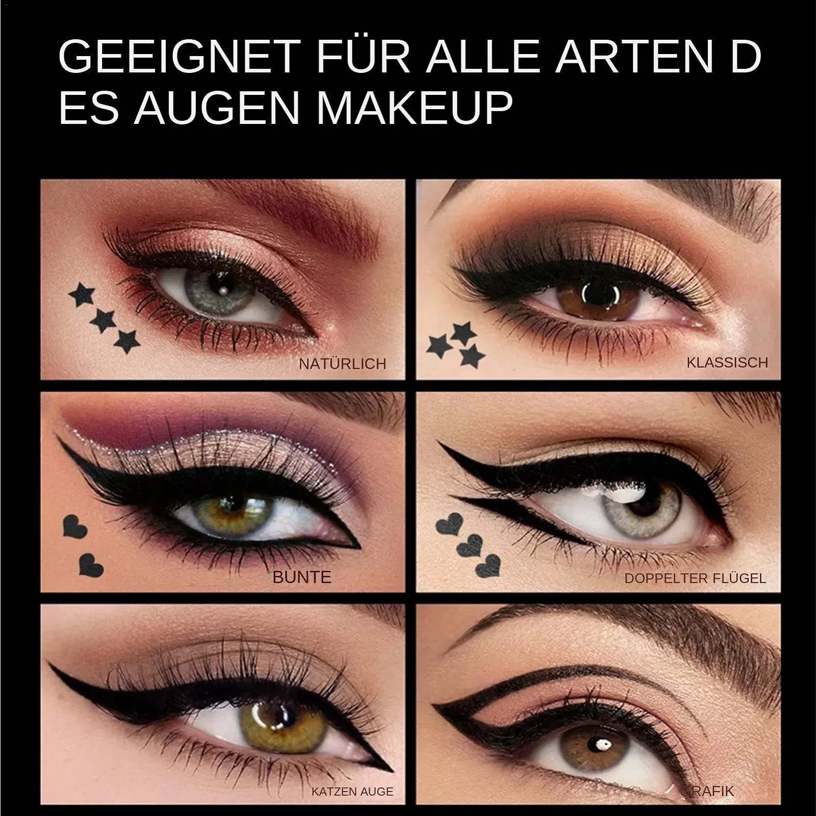 Фломастер-штамп для очей Bavokon Herz-Eye-Liner-Stempel, двосторонній, для всіх типів шкіри, фото №5