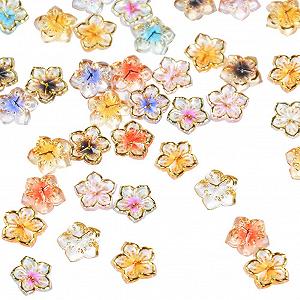 Шармы для ногтей Цветы из искусственной смолы 3D, 100 шт, разноцветные - Фото 1