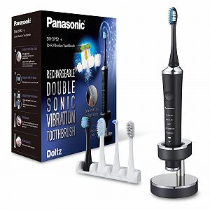 Зубная щетка электрическая Panasonic EW-DP52-K803, экстратонкая, Multi-Fit, против обесцвечивания, насадка и силиконовые щетки, зарядная станция, звуковая вибрация, светодиодный дисплей, 90 минут работы, черная - Фото 1