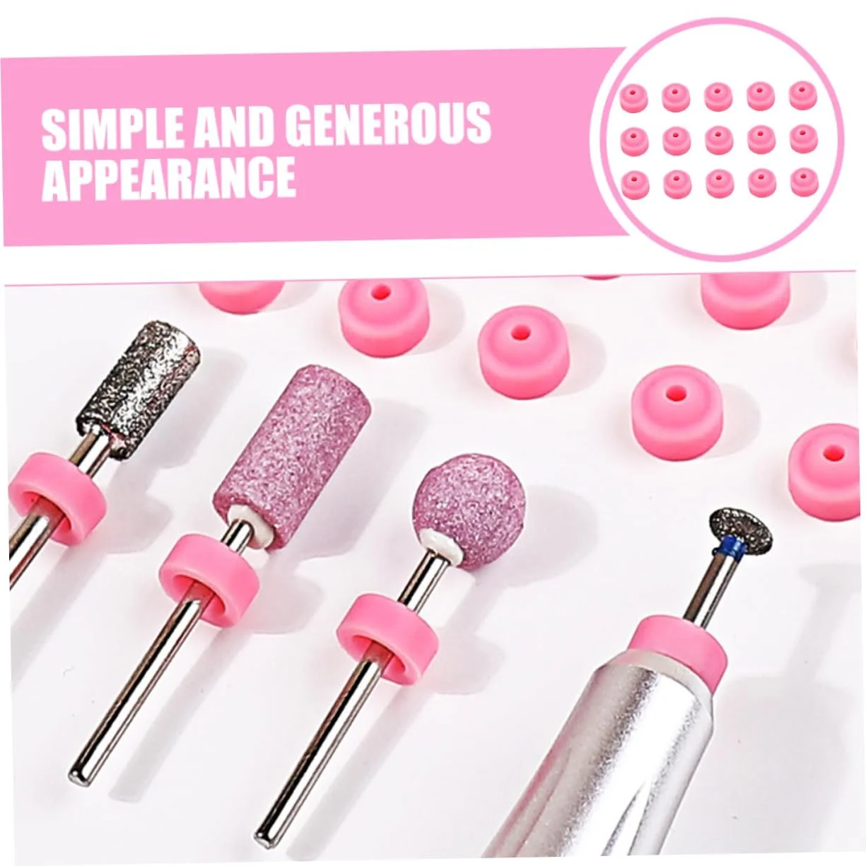 Набор расходных инструментов для маникюра WRITWAA 15 шт. Розовый, фото №9