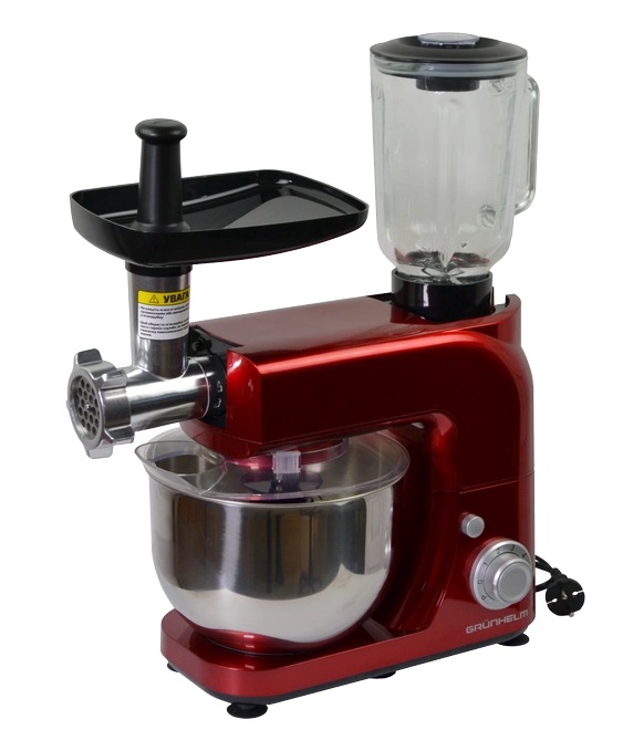 Кухонный комбайн Grunhelm GKM0022R 1800 Вт красный, фото №4 Кухонный комбайн Grunhelm GKM0022R 1800 Вт красный, фото №4