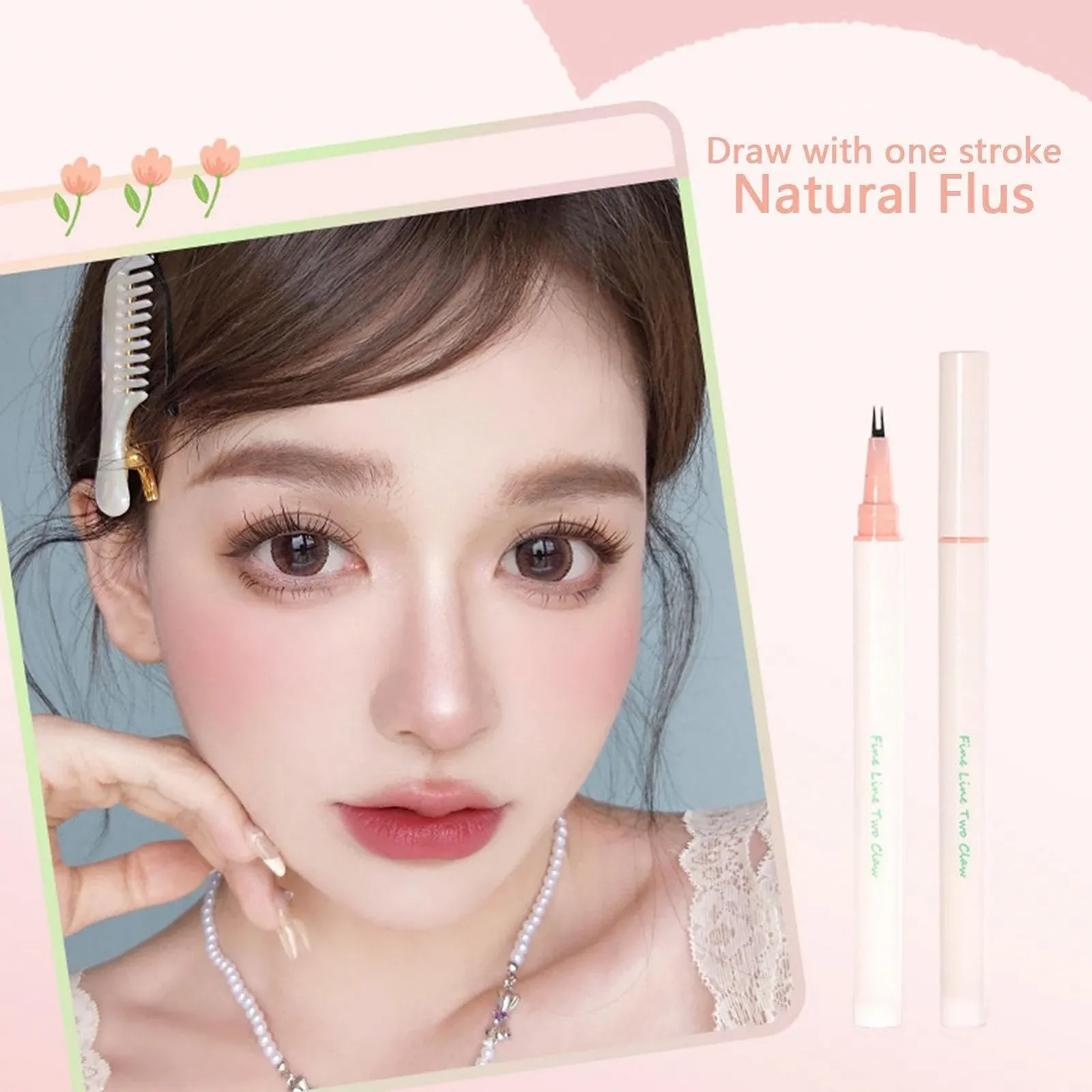 Подводка Anulely жидкая с двухзубчатой кистью, водостойкая, стойкая для макияжа глаз, фото №6