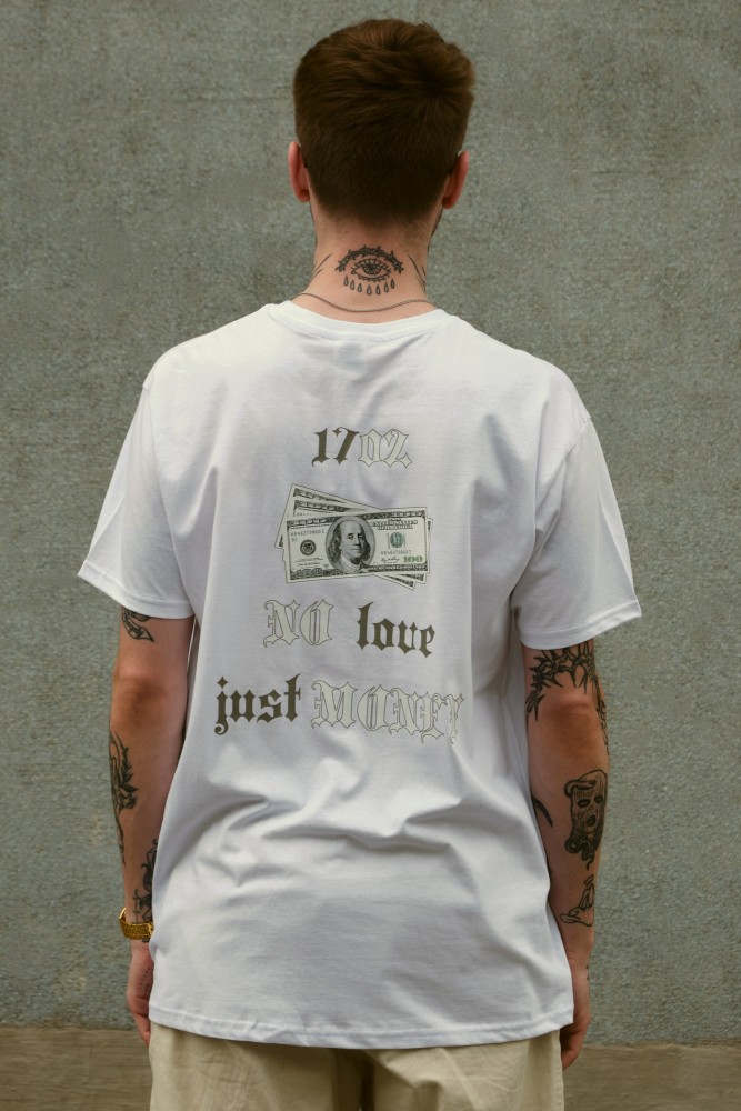 Оверсайз футболка з принтом Without dollar white, фото №2