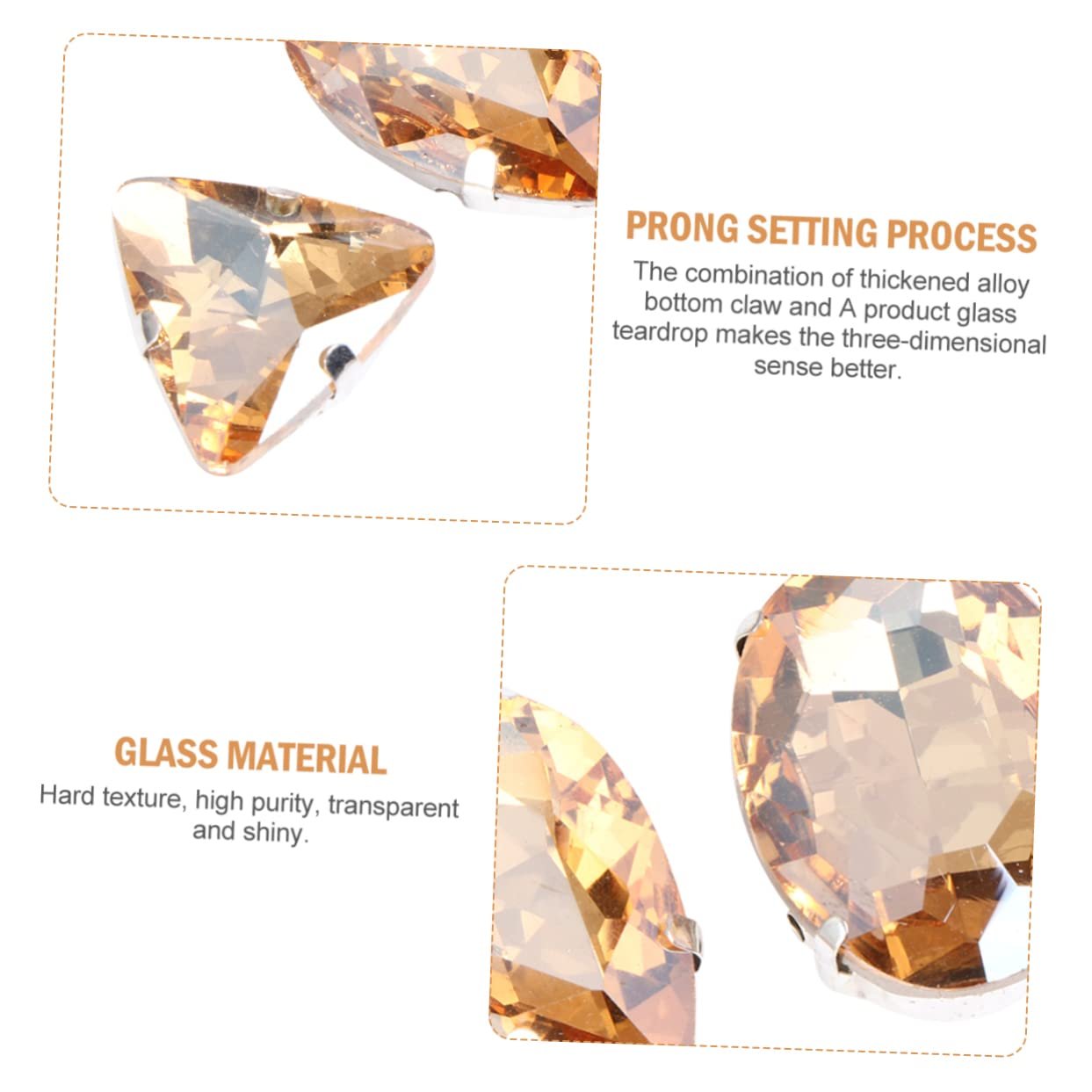 Стрази SEWACC 2 набори у формі кришталевої краплі з плоскою основою, фото №7