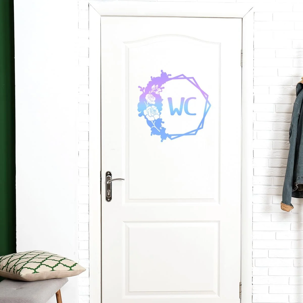 Наклейка на двері туалету WandSticker4U Світна Квіткова гілка 30 x 30 см, фото №6 Наклейка на двері туалету WandSticker4U Світна Квіткова гілка 30 x 30 см, фото №6