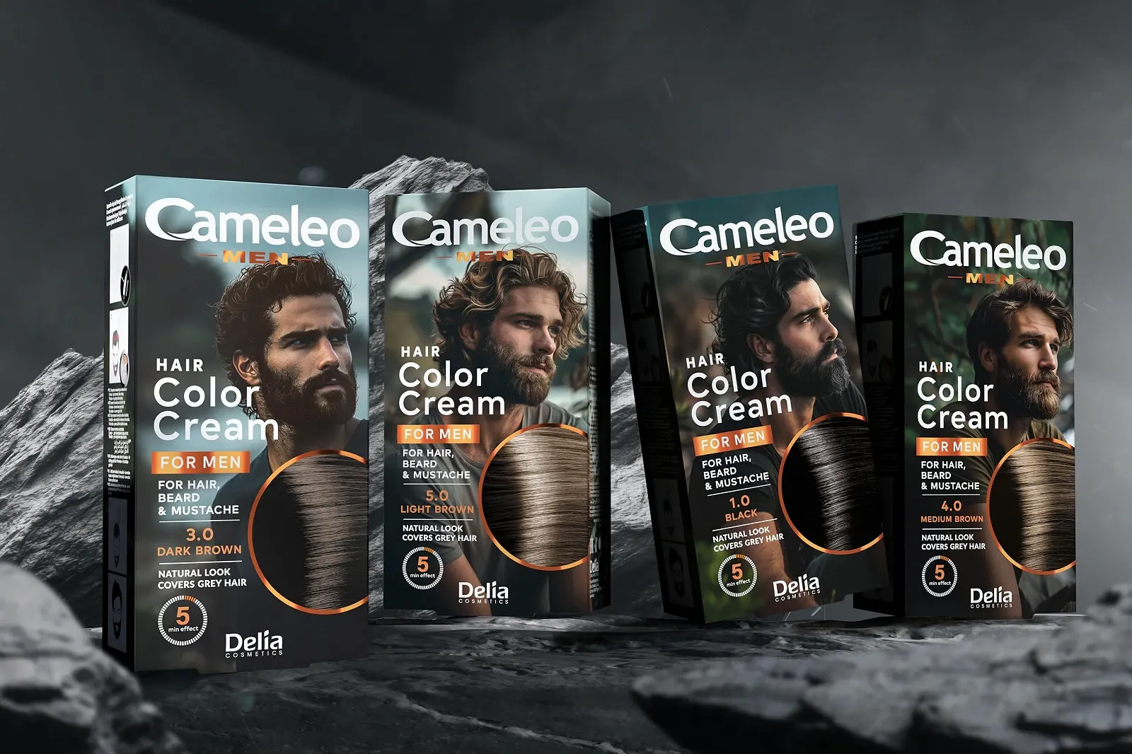 Крем-краска для волос Cameleo Men Стойкая Эффективно закрашивает седые волосы! Легкий в использовании. Эффект заметен через 5 мин. Без аммиака, PPD и парабенов Черный, фото №4