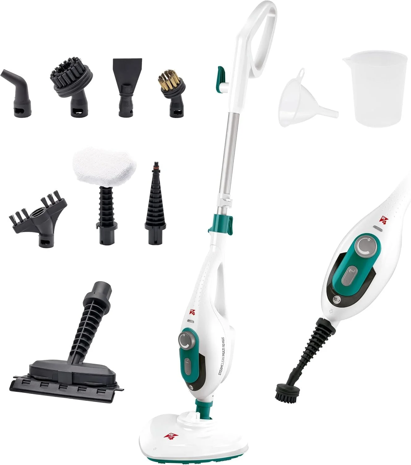 Паровая швабра Di4 Steamclean Multifunction 10-в-1, 1500 Вт, насадки и чехол из микрофибры, экологическая уборка, фото №1