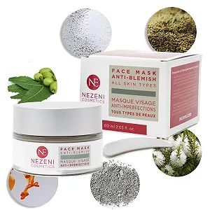 Маска для лица Nezeni от акне 60 мл, 14 активных ингредиентов, салициловая кислота, ниацинамид, азелаиновая кислота, чайное дерево и ним, веганская, для жирной и проблемной кожи - Фото 1
