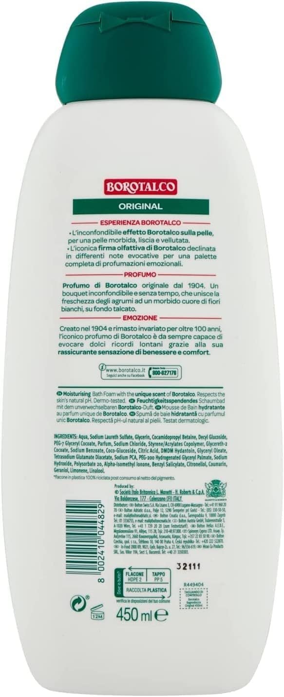 Гель для душу Borotalco Original з ефектом тальку 450 мл + 400 г упаковка 12 шт., фото №2