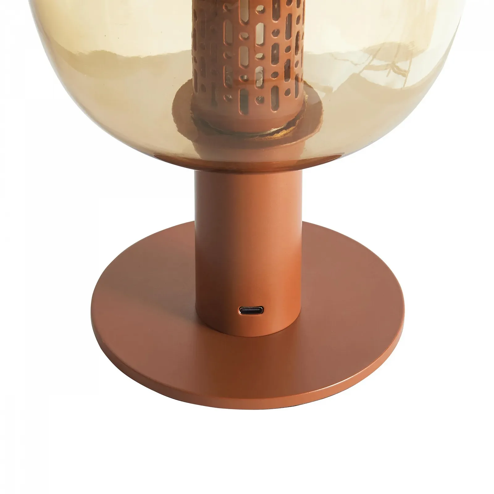 Настільна лампа LED Beliani Pulangi Металева Акумуляторна Бездротова з димером Коричнева, фото №7
