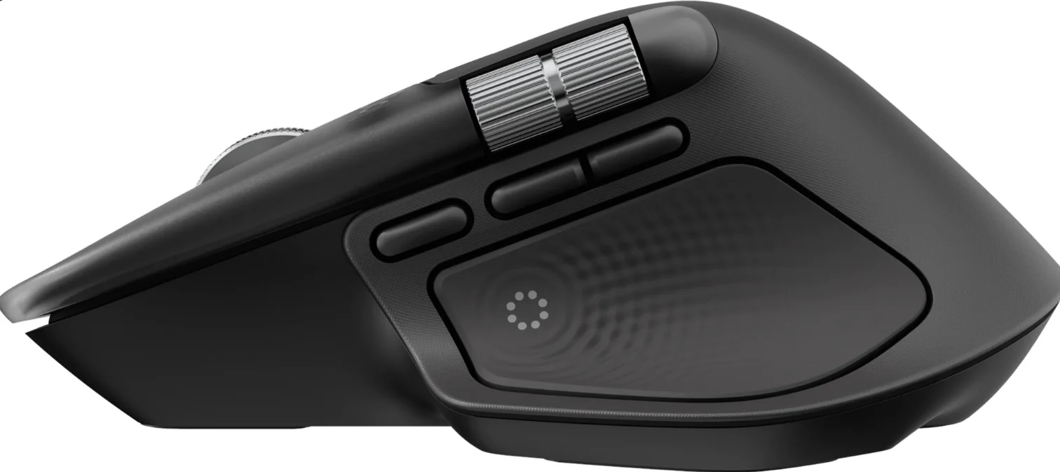 Бездротова миша Logitech MX Master 4 / Bluetooth / Радіоканал / Darkfield / 8000 DPI / 7 кнопок / Інерційне 4Д колесо / Графітова, фото №6