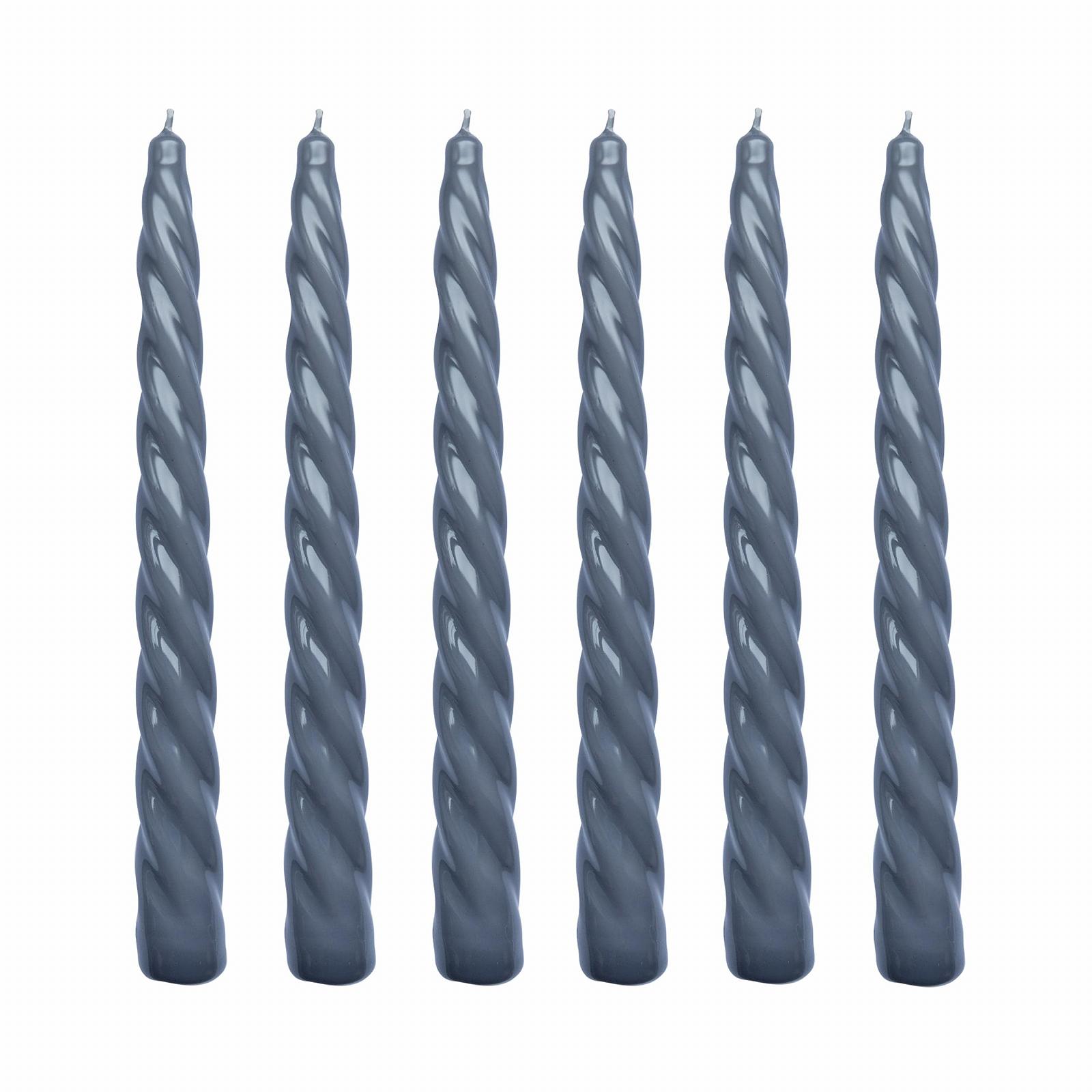 Свічки holiki Twisted No. 1 Сірий Лак - Набір з 6 Свічок 23 x 2.2 см, фото №2