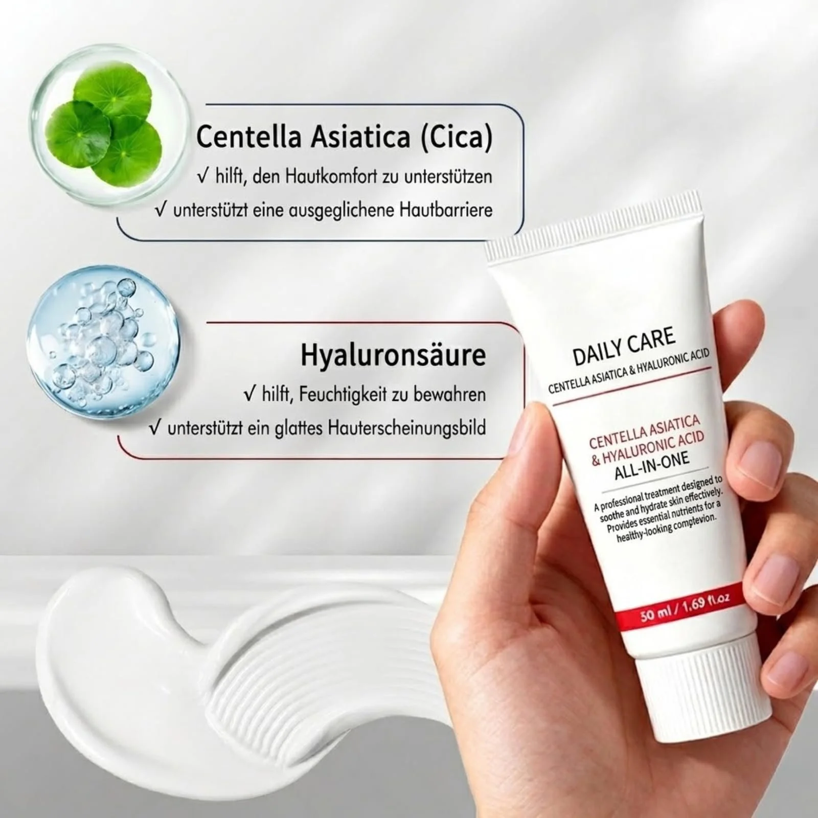 Крем для обличчя Koriderm Centella Asiatica & Hyaluronic Acid 50 мл, фото №3