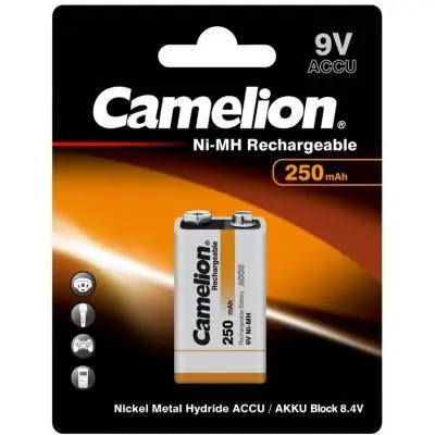 Аккумулятор Крона 250mAh Ni-MH 1 6F22-1BL Camelion (NH-9V250BP1), фото №1
