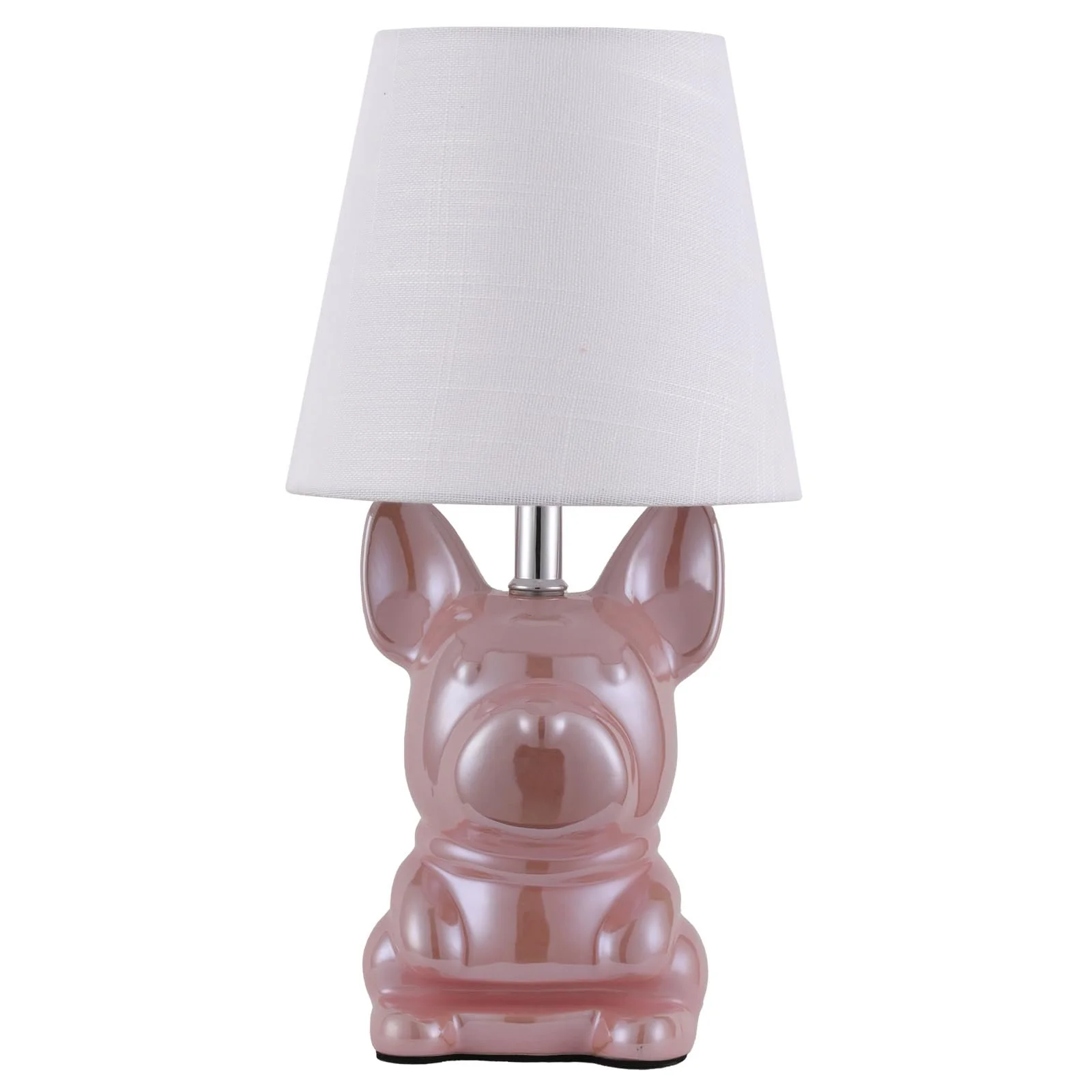 Настільна лампа Ceramic Puppy Linen Fabric Shade Pink, фото №1