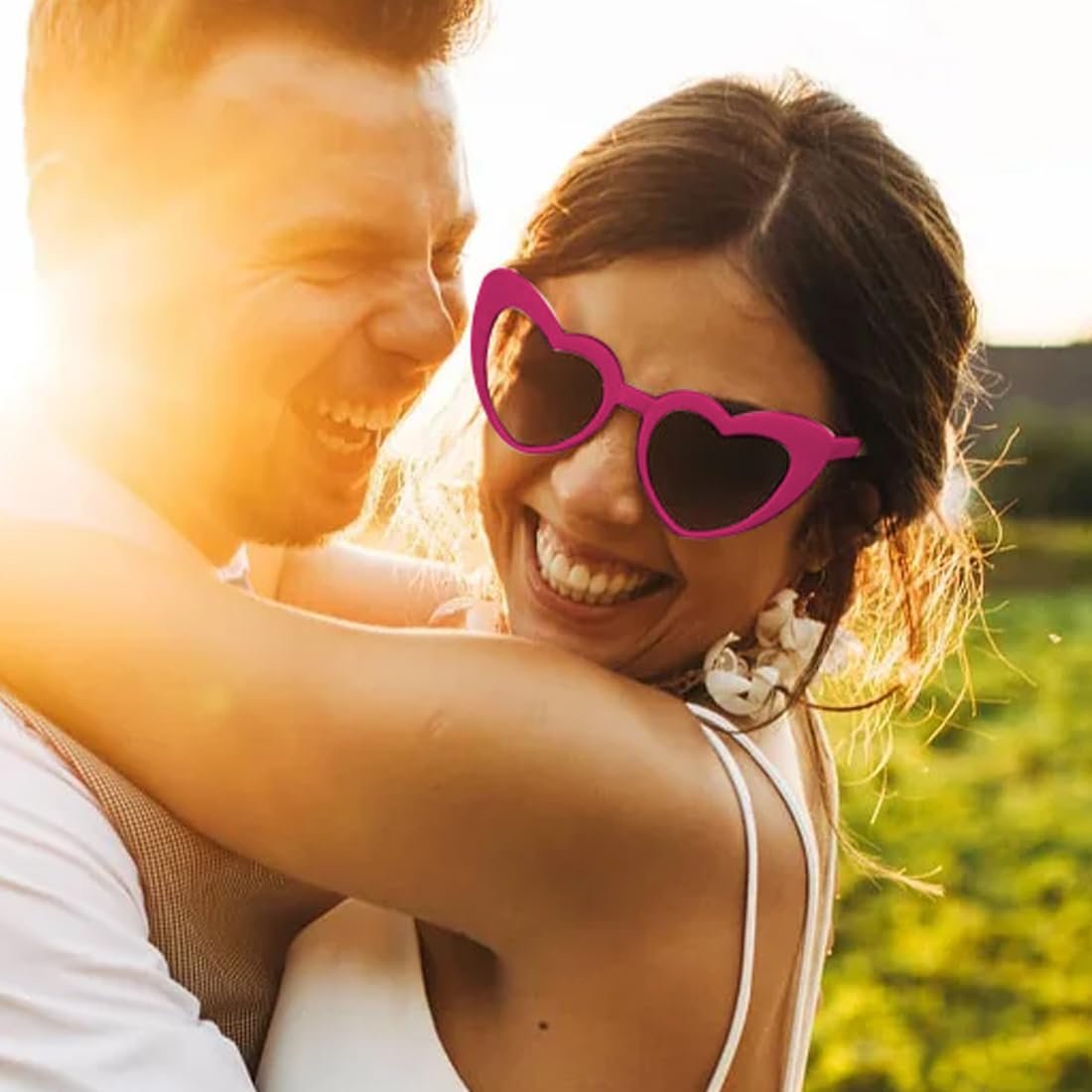 Сонцезахисні окуляри Серце LQIOACU 2 шт, рожевий, фото №5