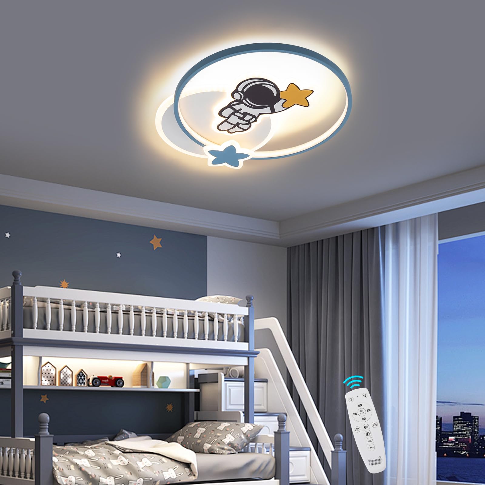 Дитяча стельова лампа CHFUNE Cartoon Димована світлодіодна лампа з пультом дистанційного керування 60 Вт для дитячої кімнати, фото №7 Дитяча стельова лампа CHFUNE Cartoon Димована світлодіодна лампа з пультом дистанційного керування 60 Вт для дитячої кімнати, фото №7