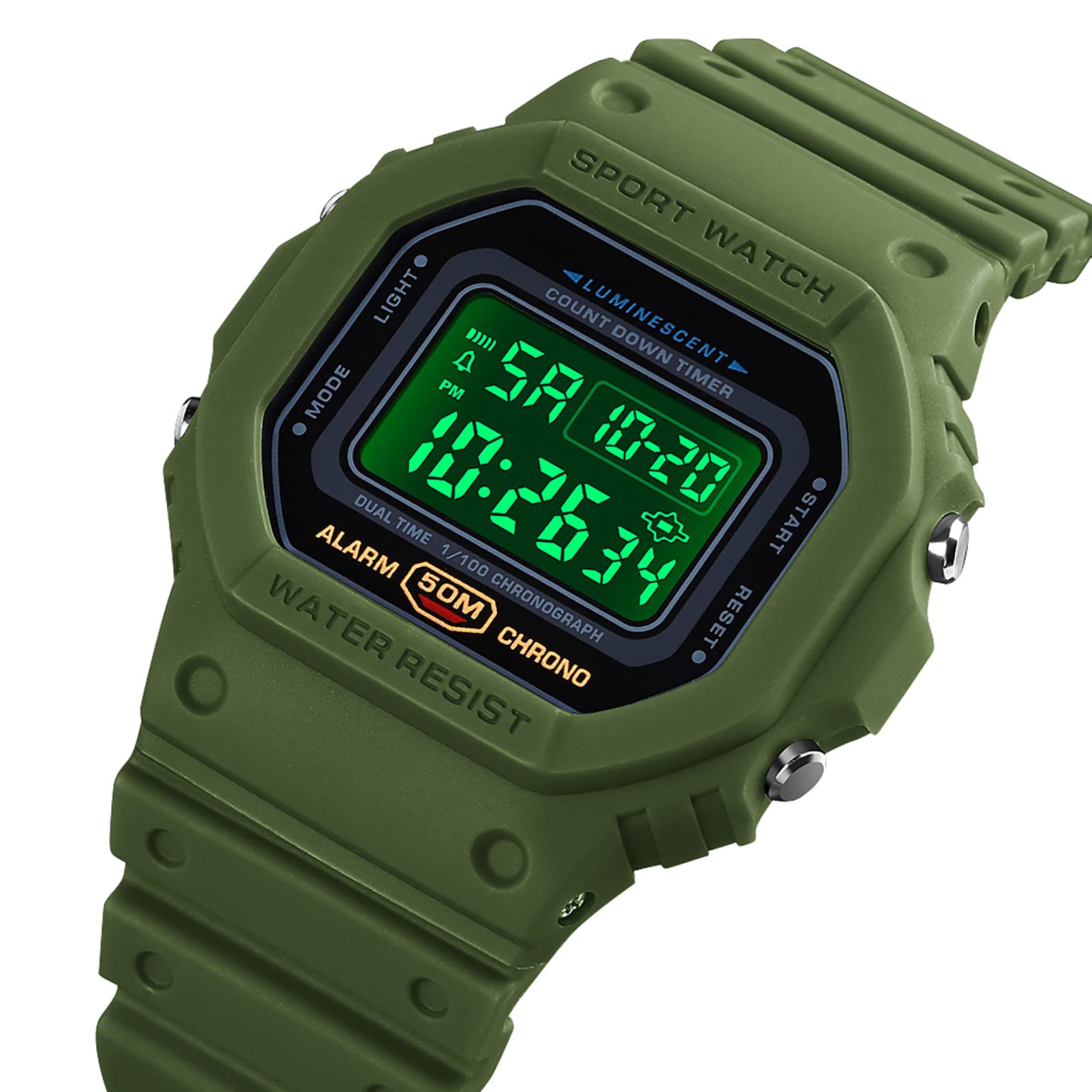 Чоловічий цифровий годинник Nicoone з підсвічуванням, водонепроникний, протиударний, фото №4 Чоловічий цифровий годинник Nicoone з підсвічуванням, водонепроникний, протиударний, фото №4