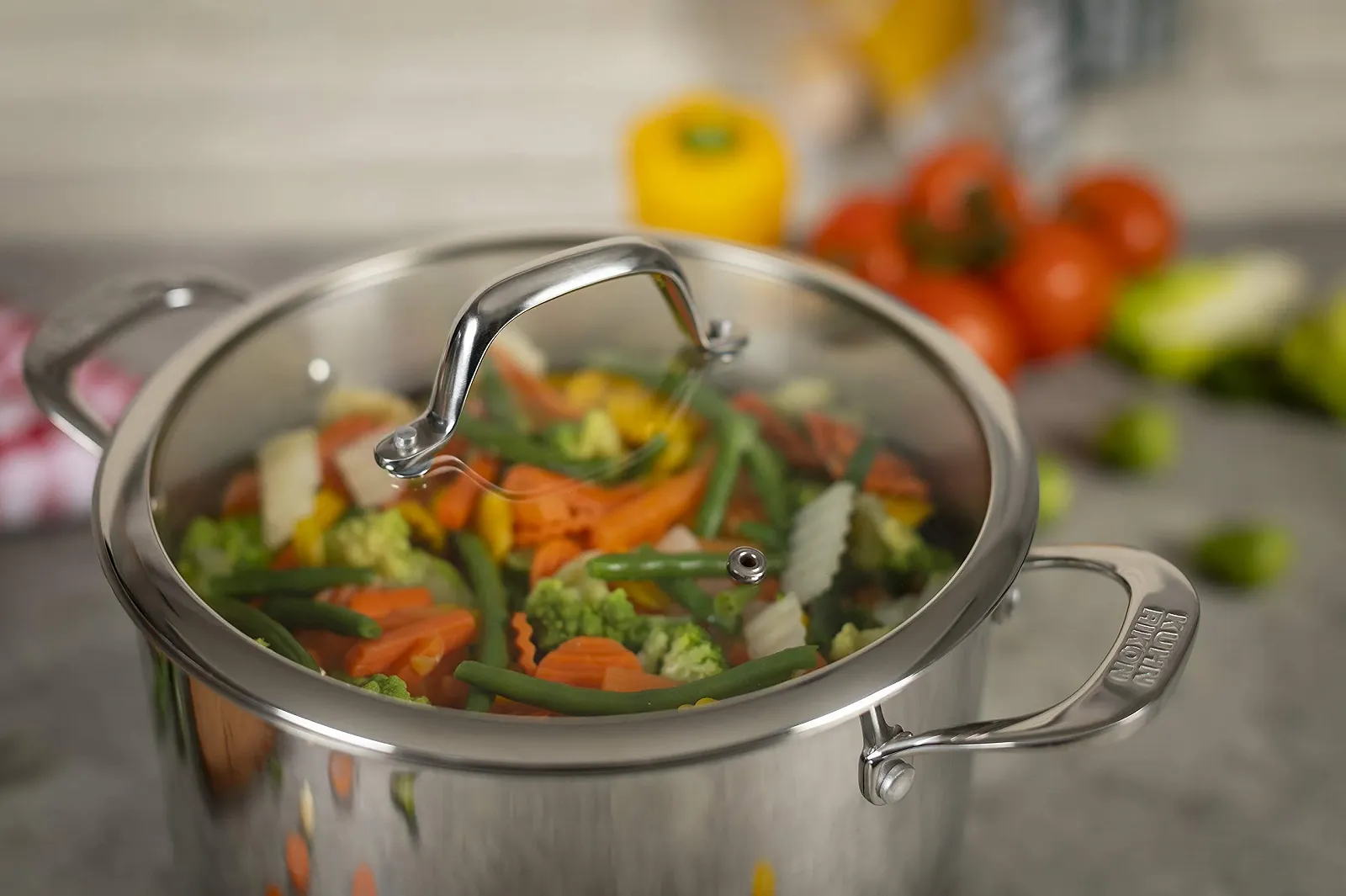 Каструля Kuhn Rikon Allround зі скляною кришкою 8.5 л / 24 см Нержавіюча сталь для індукції, фото №7