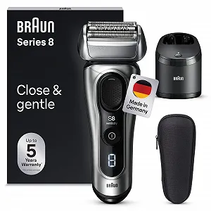 Електробритва чоловіча Braun Series 8 8567cc 4+1 головка, станція очищення, 60 хвилин роботи Срібляста - Фото 1