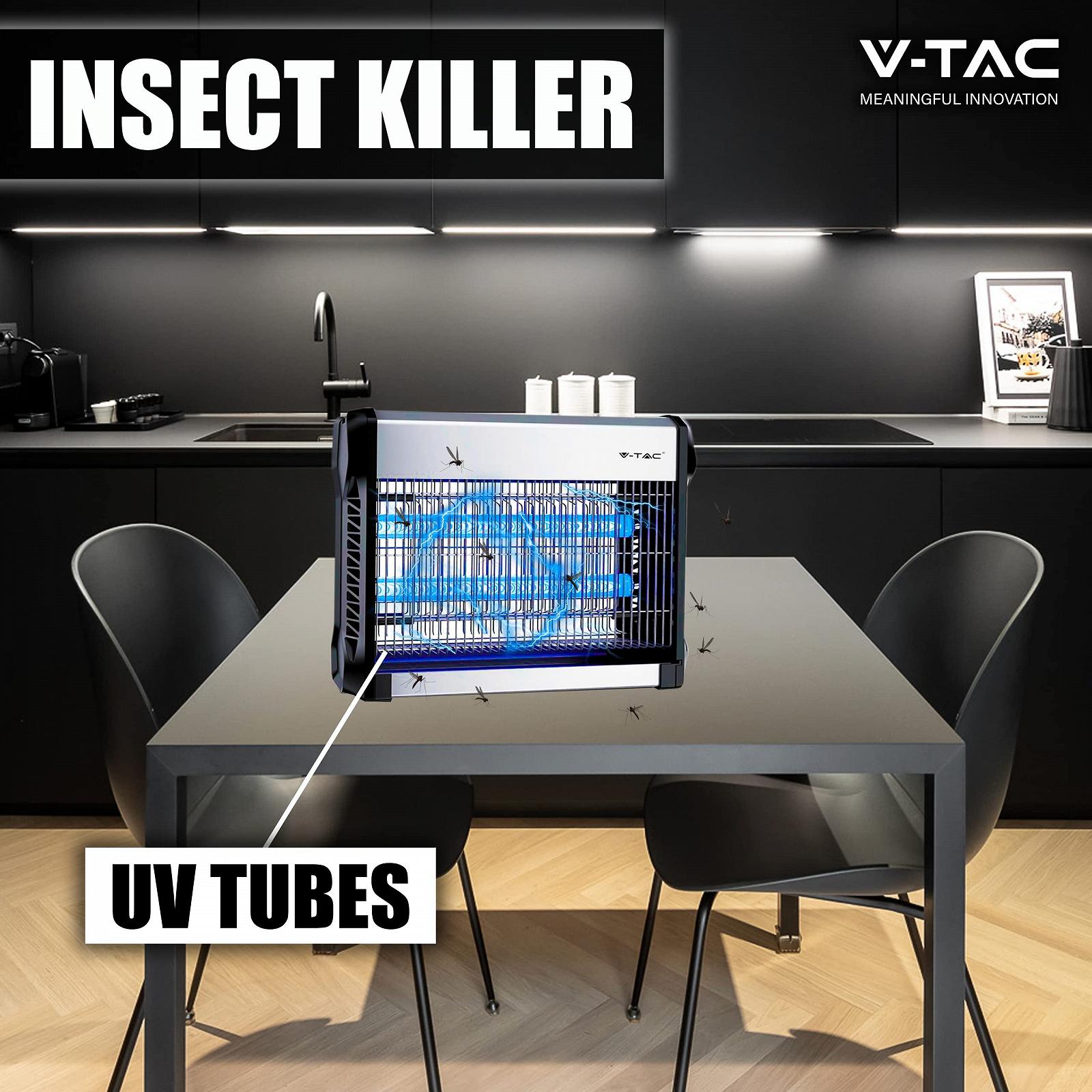 Електричний знищувач комах V-TAC 16 Вт 50 м² Slim UV LED Blue, фото №4 Електричний знищувач комах V-TAC 16 Вт 50 м² Slim UV LED Blue, фото №4