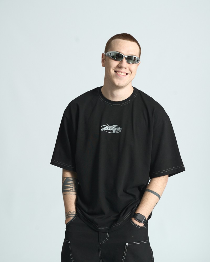 Футболка оверсайз Ogonpushka Tribal чорна, фото №3