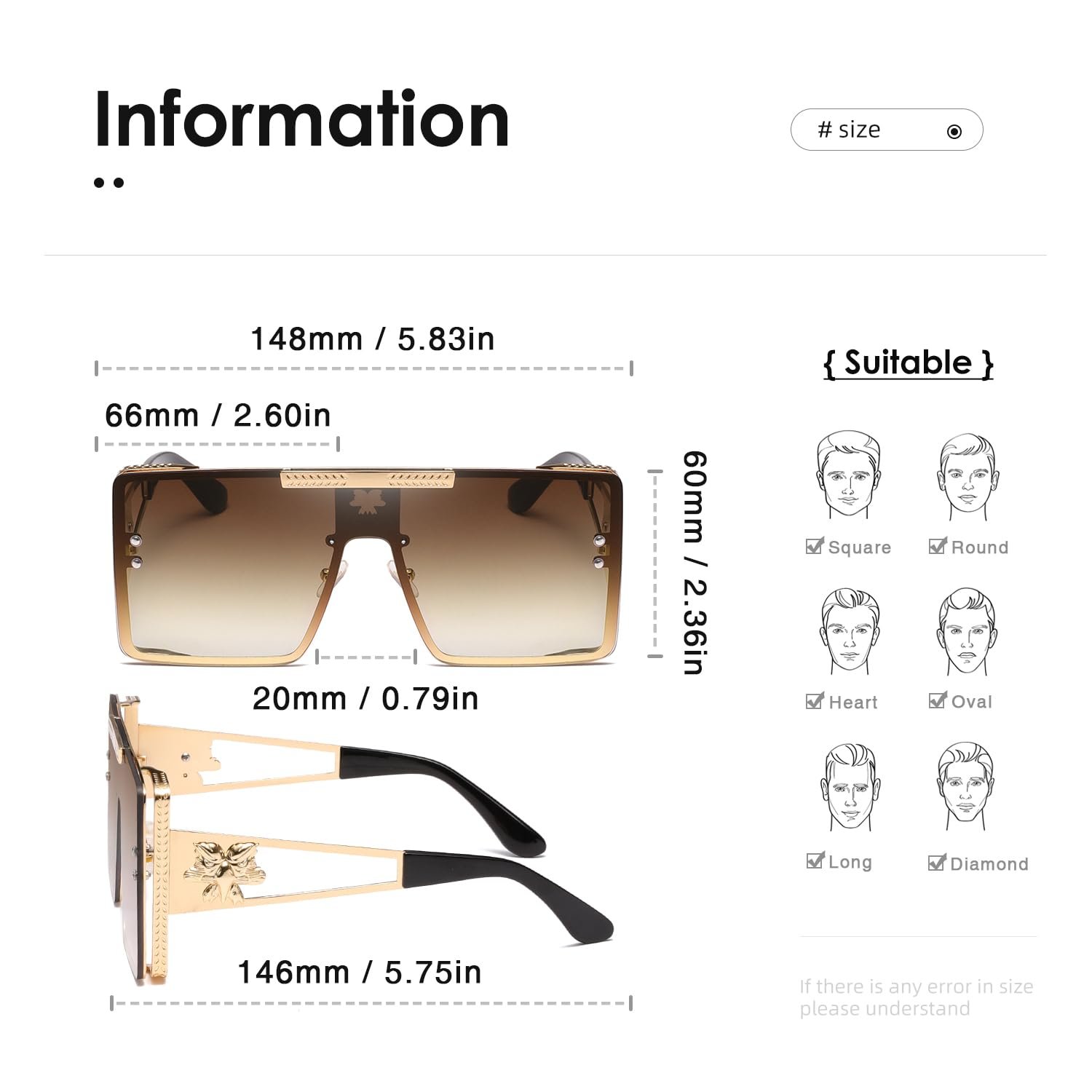 Квадратні великі сонцезахисні окуляри Kimorn для чоловіків і жінок, велика пласка оправа, фото №5