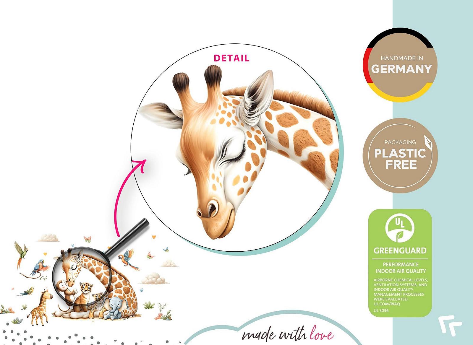 Наклейка на стену Little Deco DL5060 XL Safari Animals Giraffe Lion, фото №5