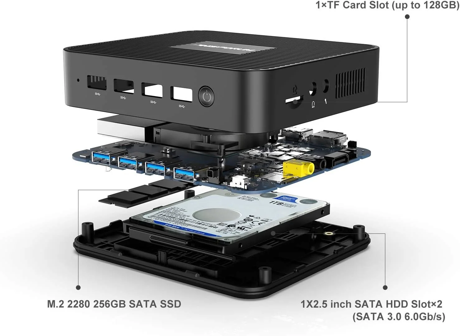 Міні ПК MINIS FORUM GK41 / Intel Celeron J4125 / RAM 8GB / SSD 256GB / HDMI / 2 х LAN / Wi-Fi 5 / Bluetooth 4.2 / Windows 11 / Чорний, фото №3 Міні ПК MINIS FORUM GK41 / Intel Celeron J4125 / RAM 8GB / SSD 256GB / HDMI / 2 х LAN / Wi-Fi 5 / Bluetooth 4.2 / Windows 11 / Чорний, фото №3