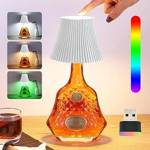 Лампа-насадка для пляшок LED Lumina бездротова USB 3 режими біла+RGB - Фото 1