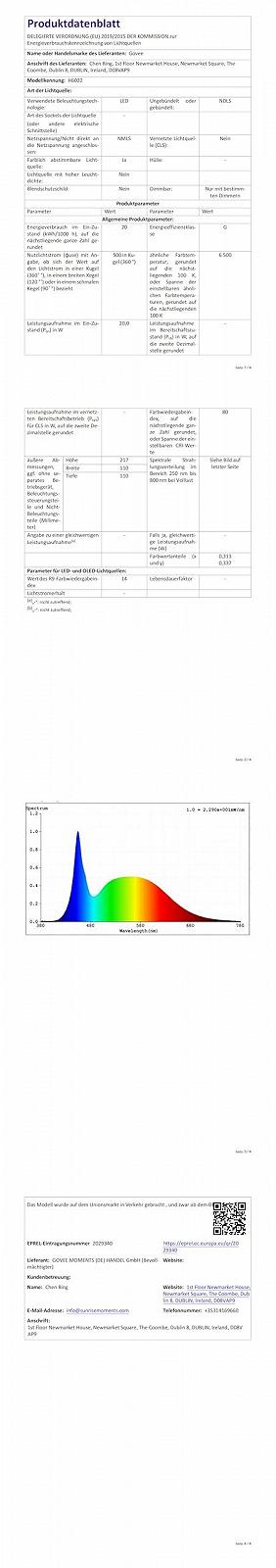 Настільна лампа Govee Touch Dimmable RGBICWW Alexa Matter 500 лм 2700-6500K, фото №10