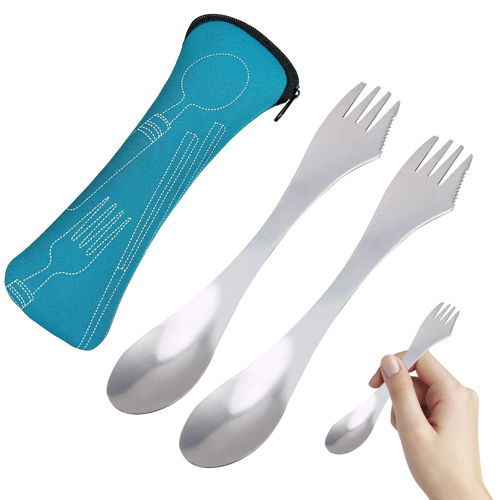 Набір Spork Нержавіюча Сталь 3 в 1 2 Pack, фото №1
