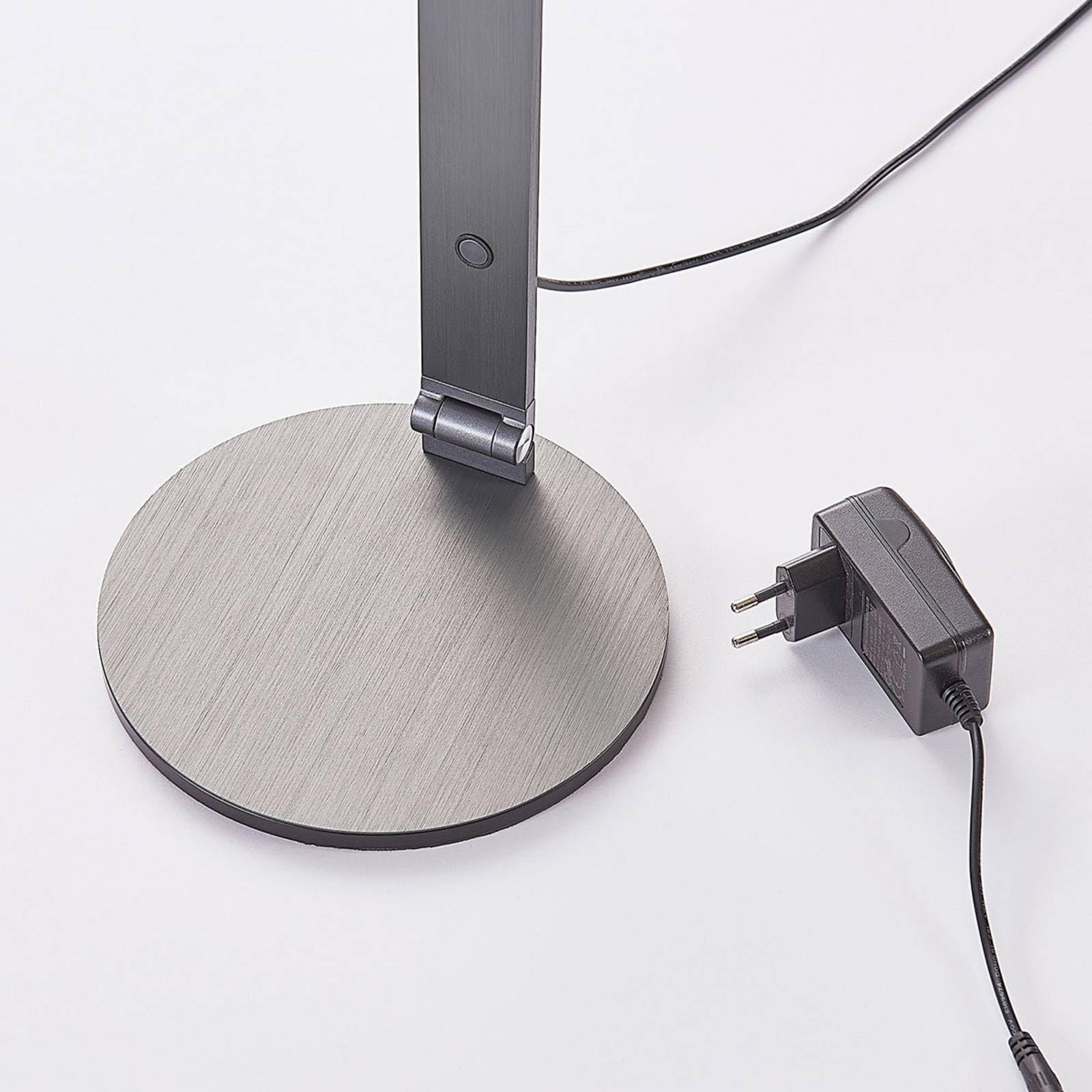 Настільна лампа Lucande Mion LED димована Modern 1 лампа Алюміній, фото №8