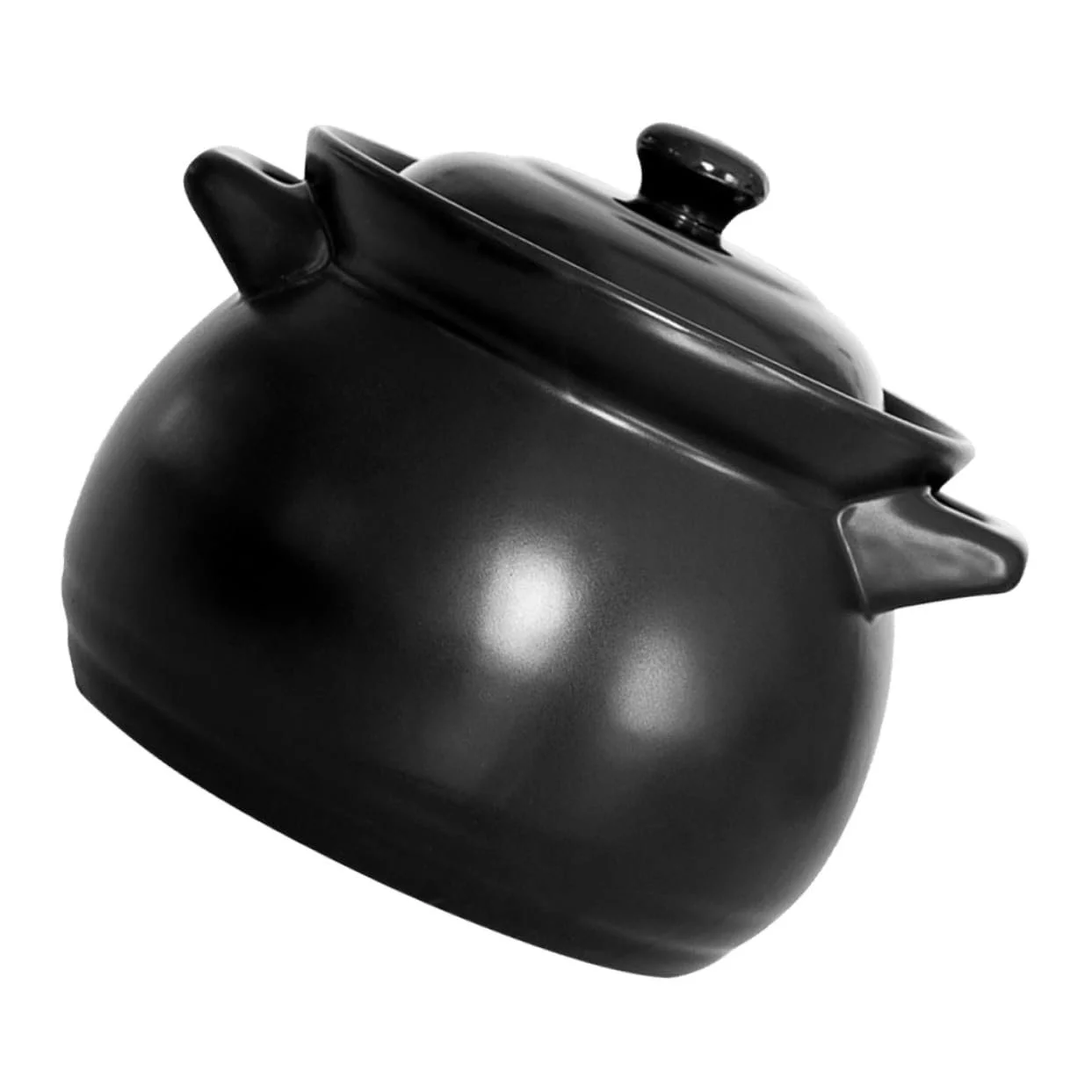 Кастрюля для тушения керамическая термостойкая черная, фото №1