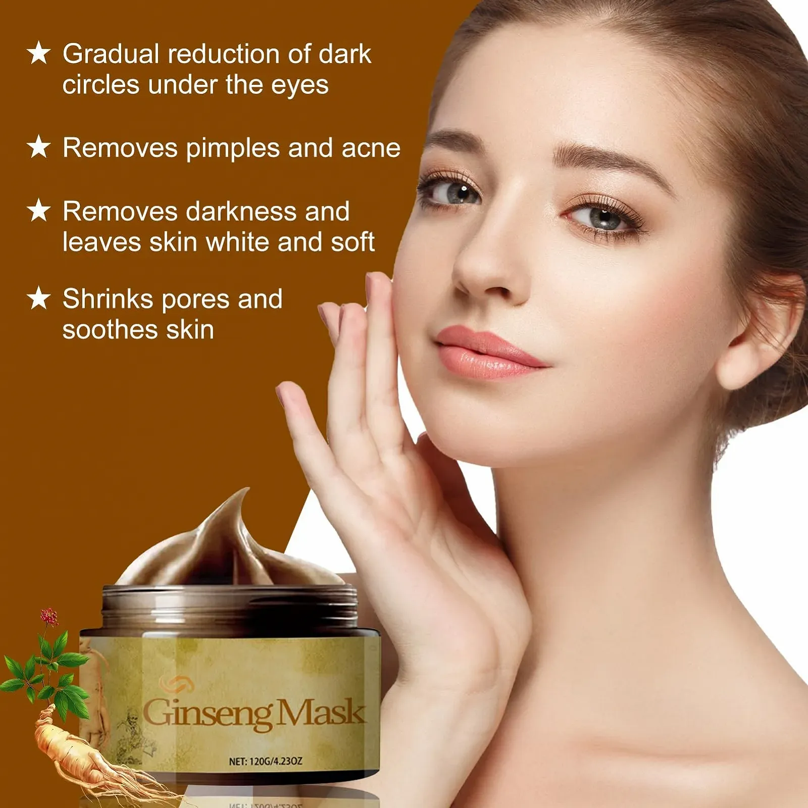 Маска для обличчя Ginseng Peel Off, 2024, корейська косметика, 1 шт, фото №4