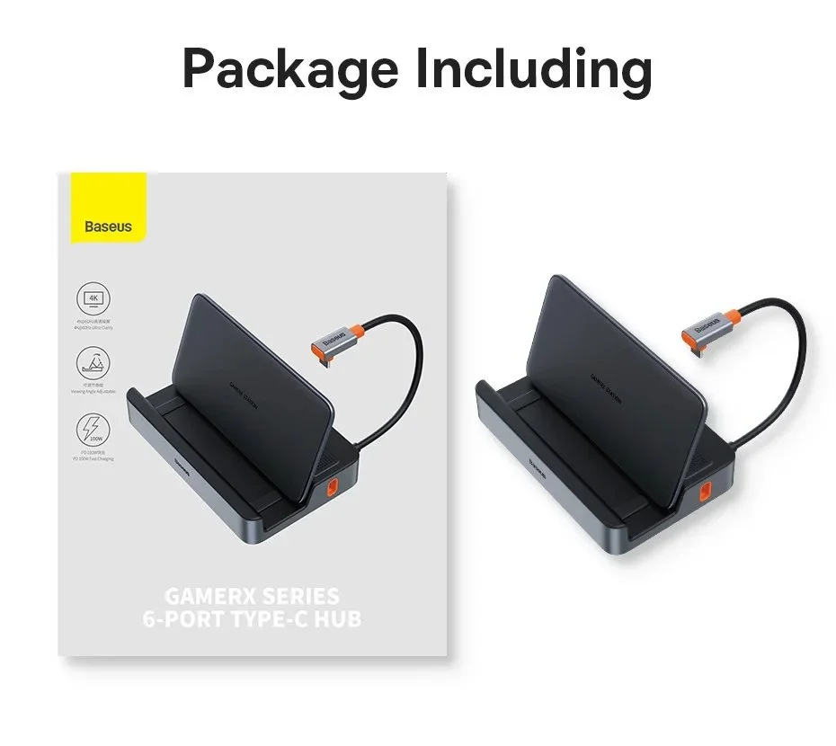 Док-станція Baseus 6в1 GamerX 100W для Steam Deck, ROG Ally, Nintendo, X Legion, фото №10