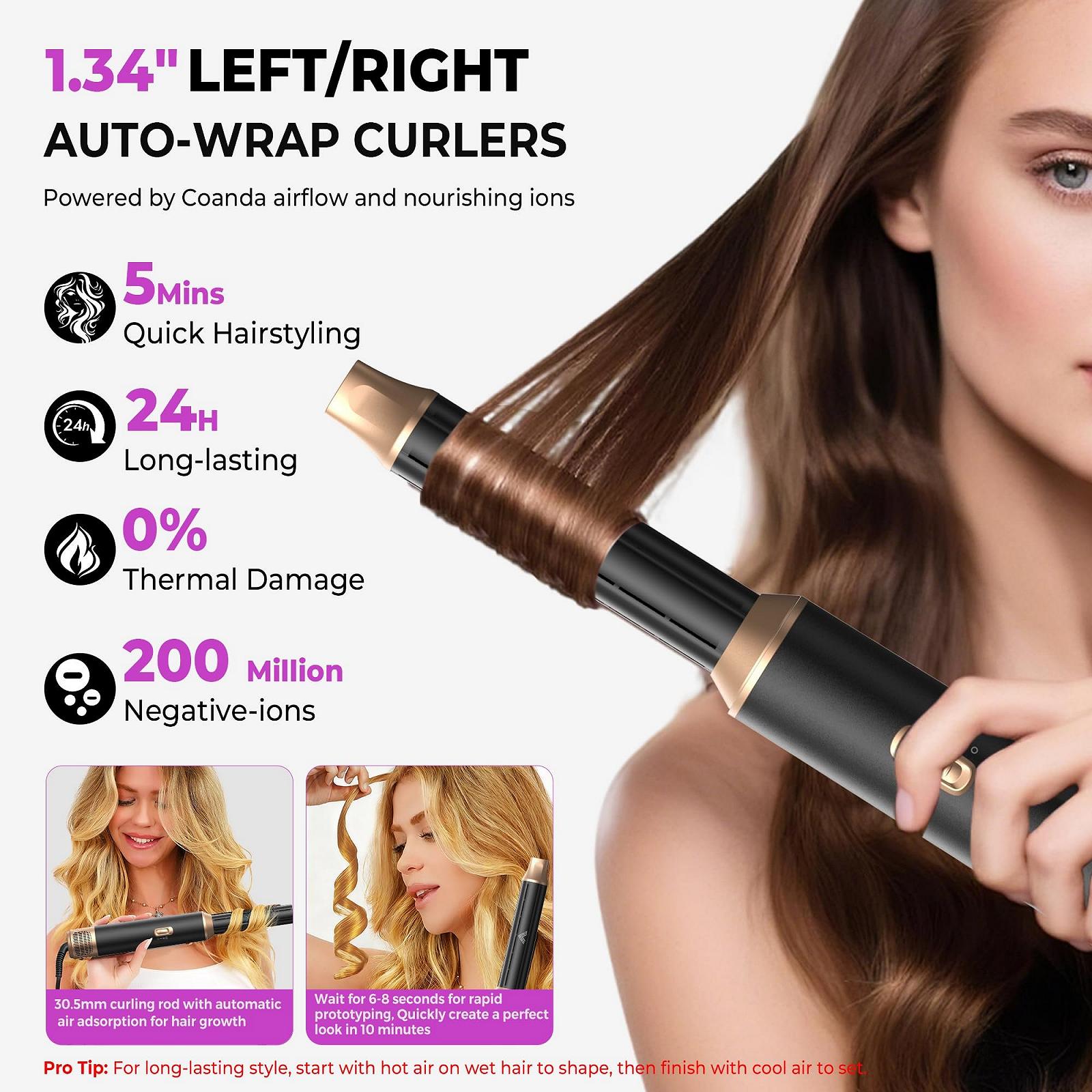 Стайлер для волосся UMIGA 5-in-1 Airstyler 1000 Вт Чорний, фото №2 Стайлер для волосся UMIGA 5-in-1 Airstyler 1000 Вт Чорний, фото №2