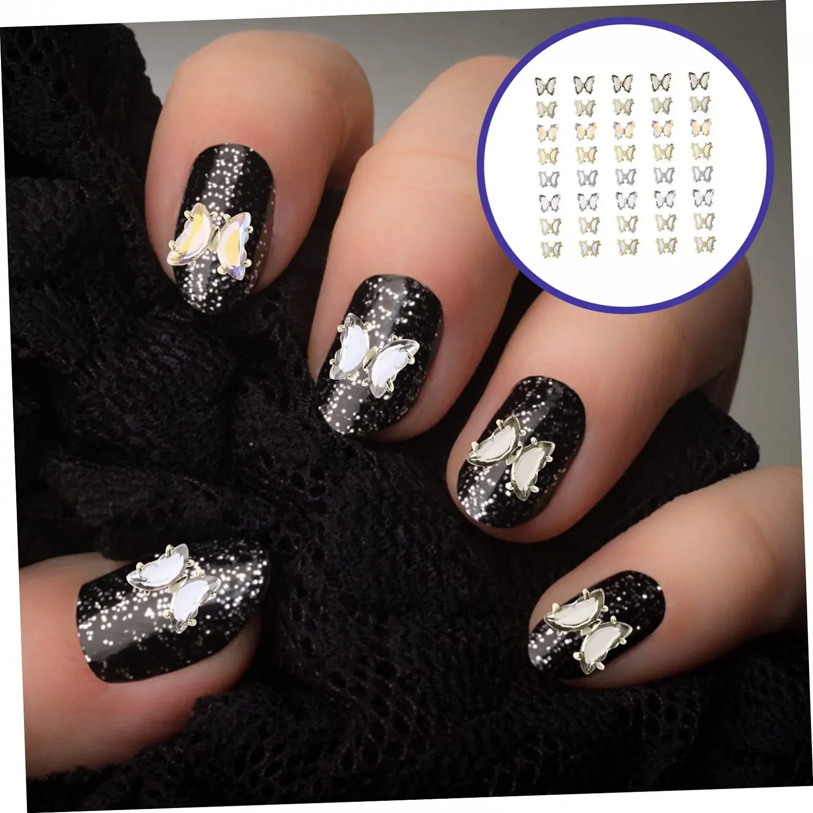 Украшения для ногтей Типа Бабочка Healeved 80 шт. из циркона, фото №6