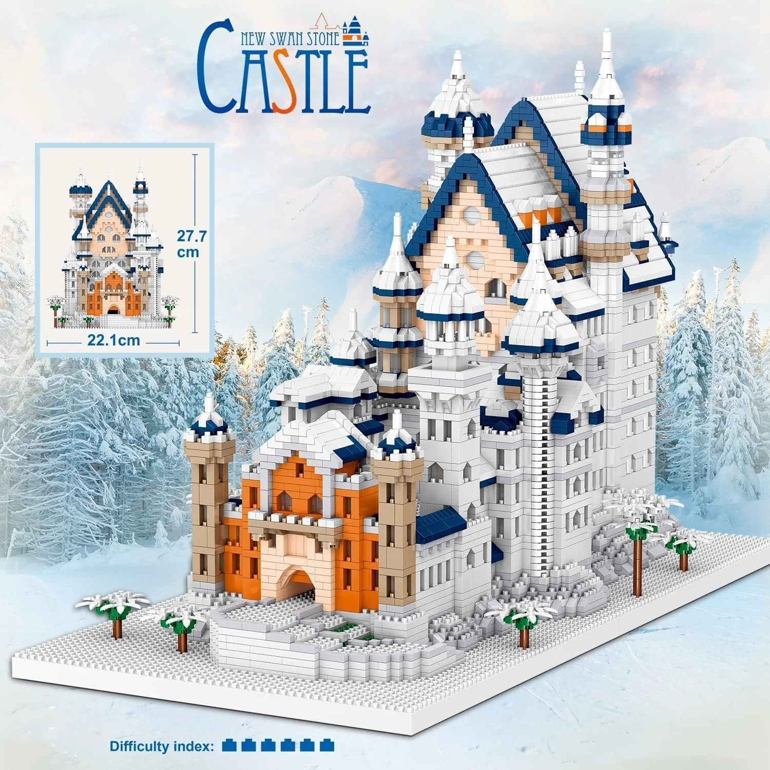 Строительные блоки Tirff Модульный дом Замок Нойшванштайн 5986 блоков, фото №2