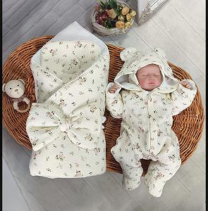 Демисезонный-летний комплект для новорожденного, бежевый - Фото 1