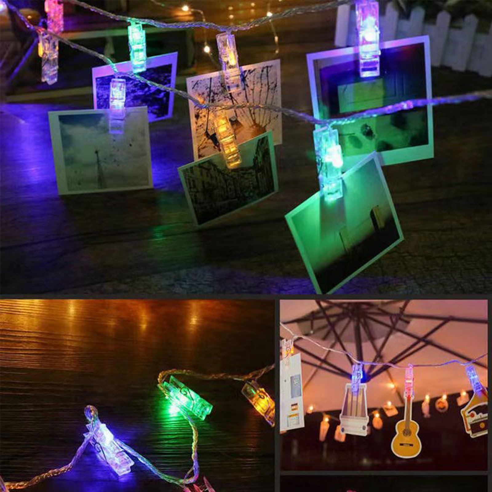 Гірлянда Enlace Фото Кліпси 3 м 20 LED Різнокольорова, фото №5