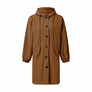 Пальто з капюшоном Вільний Комфортний synthetic.ua - Фото 1